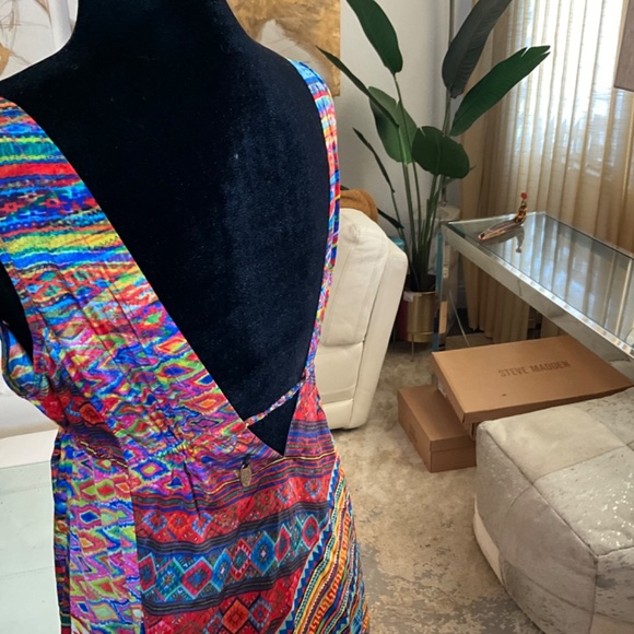 NWOT RUBY VAYA for BOSTON PROPER HIGH LOW SEXY MULTI COLOR DRESS - Picture 8 of 17